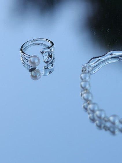 Ivory Fantasy ✧ s925 Silver Pearl Open Ring