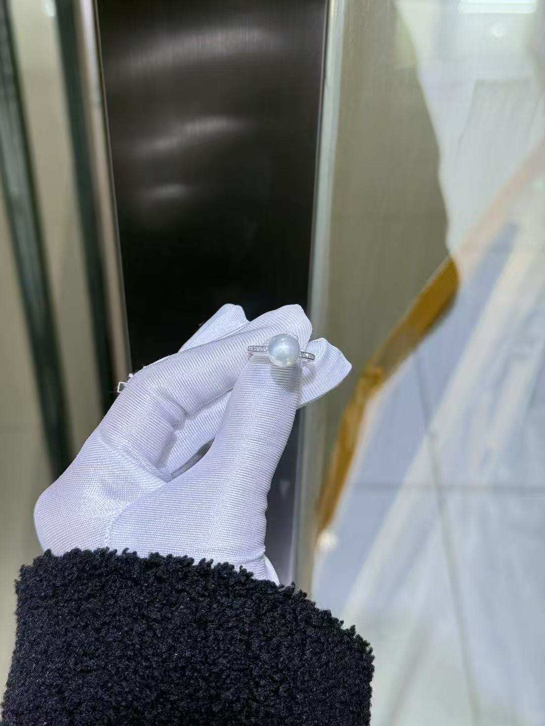 Luna ✧ freshwater pearl zircon silver ring