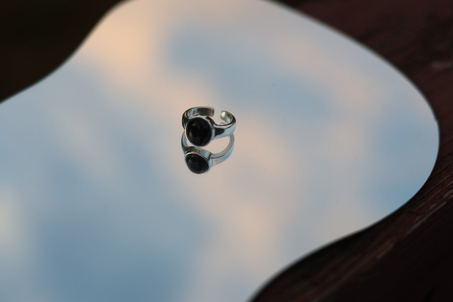 Midnight Call ✧ s925 Silver Agate Ring