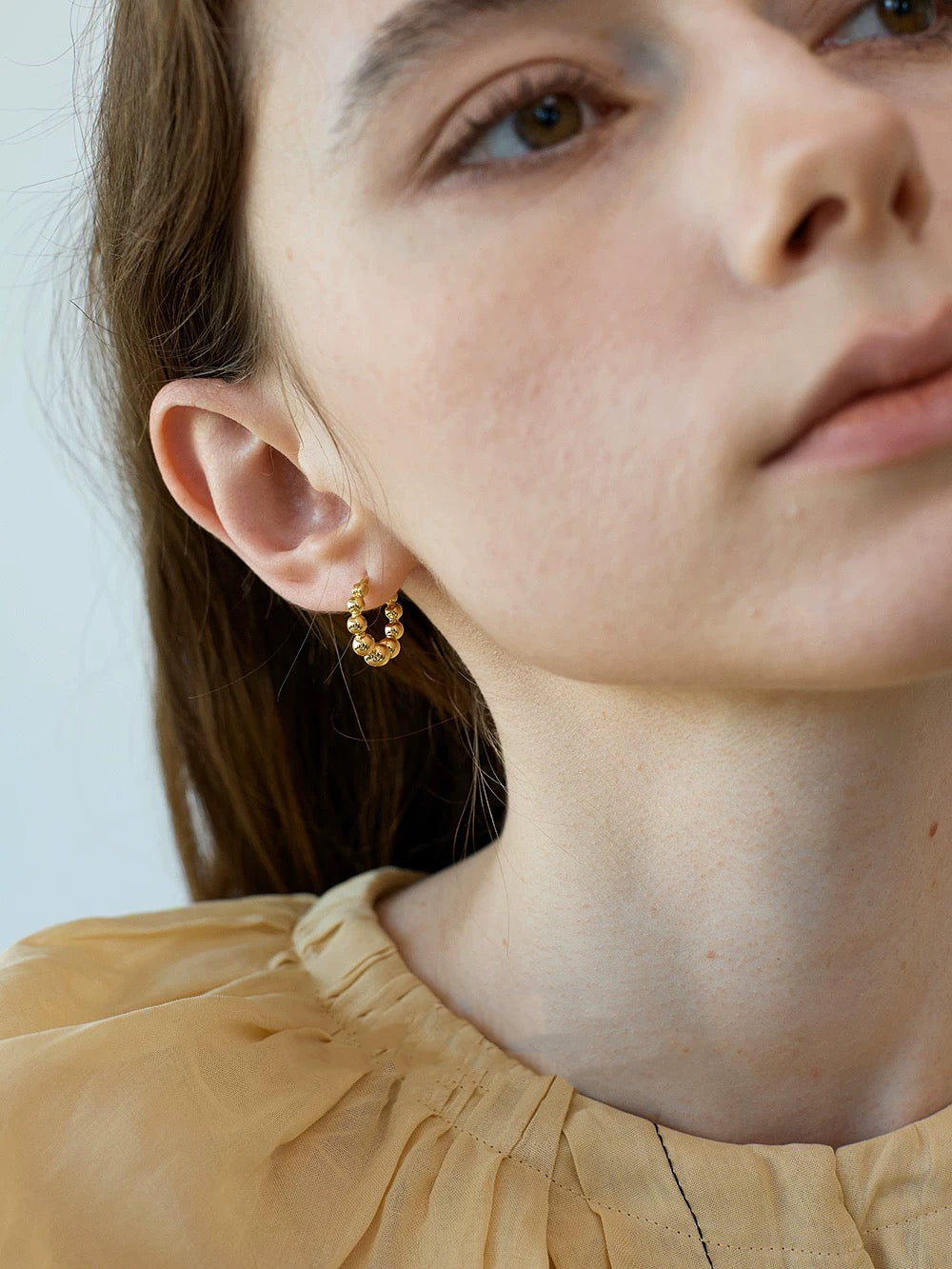 Berry ✧ Silver/Gold-Plated Beaded Hoop Earrings