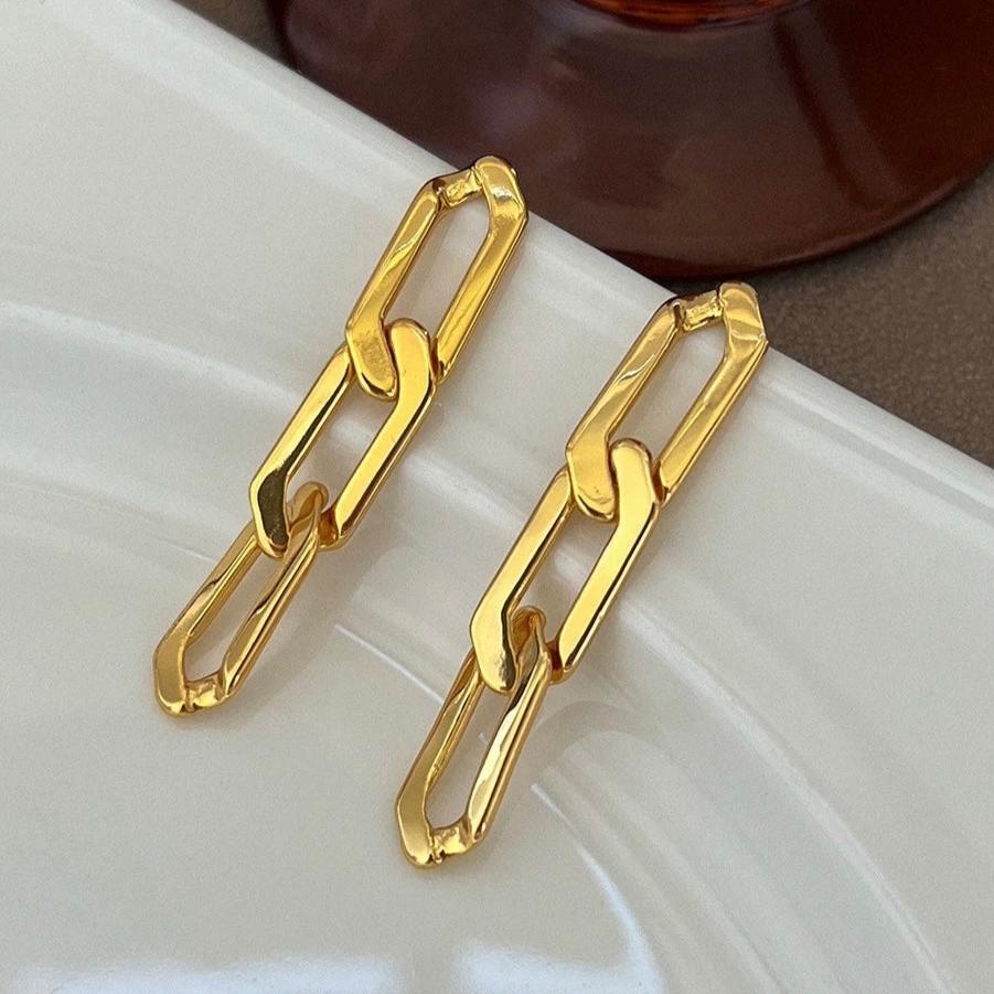 Iris ✧ Silver/Gold-Plated Chain Earrings
