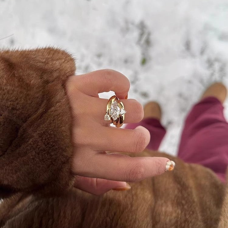 Satellite ✧ Zircon Gold-Plated Ring Set