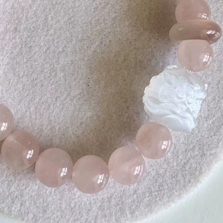 Pink Soda ✧ Rose Quartz Lion Bracelet