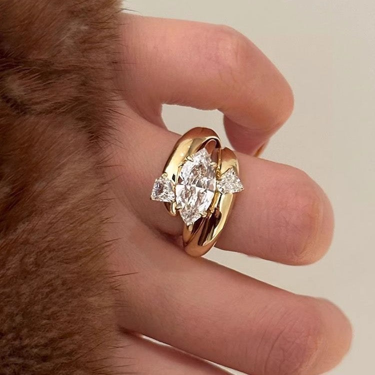 Satellite ✧ Zircon Gold-Plated Ring Set