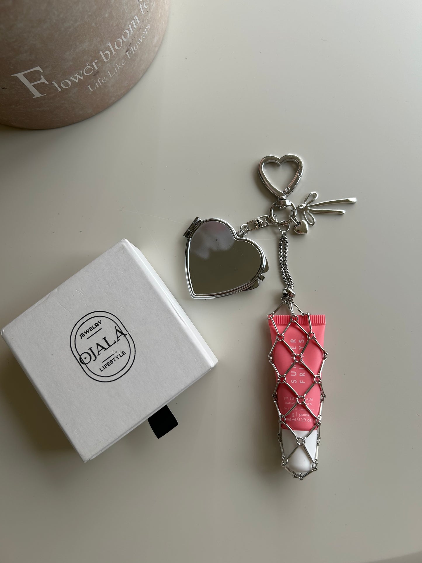 Mirror ✧ Bag Charm with lip balm holder and heart mirror