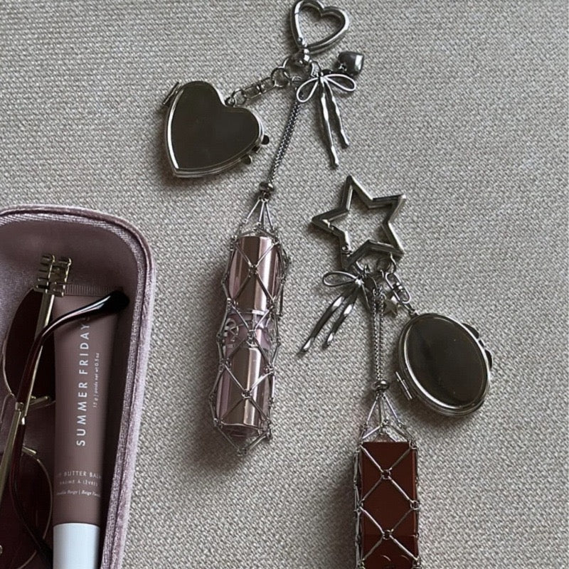 Mirror ✧ Bag Charm with lip balm holder and heart mirror