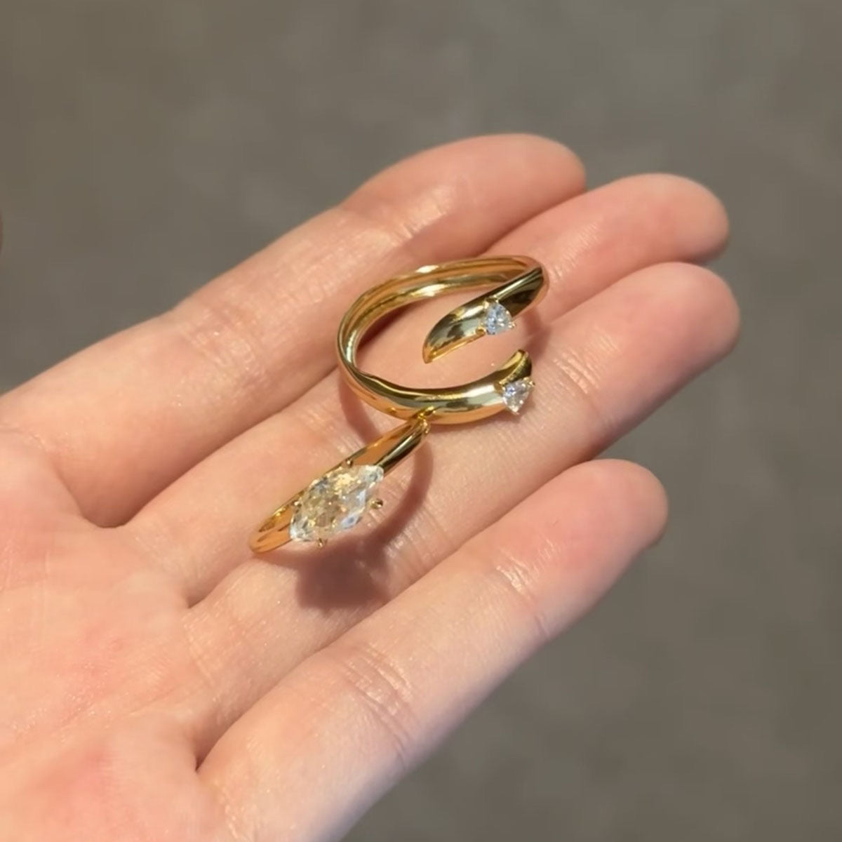 Satellite ✧ Zircon Gold-Plated Ring Set