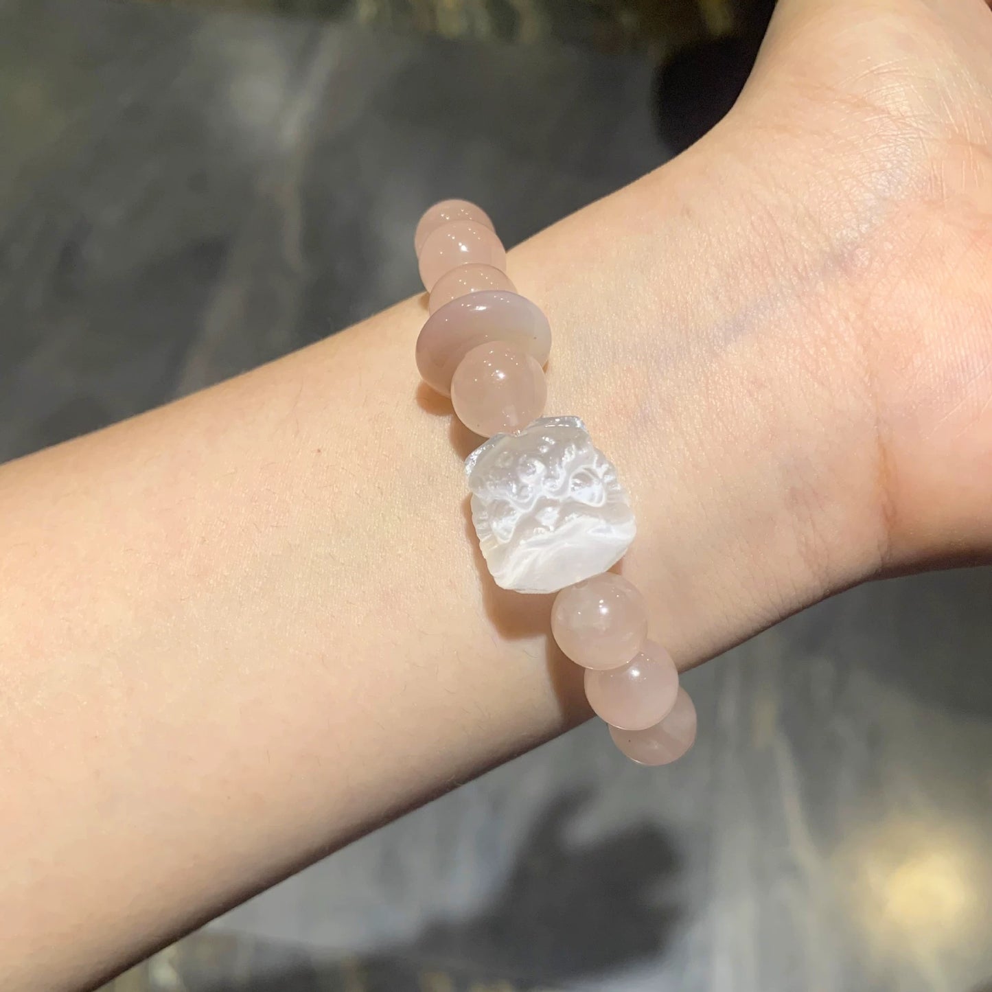 Pink Soda ✧ Rose Quartz Lion Bracelet