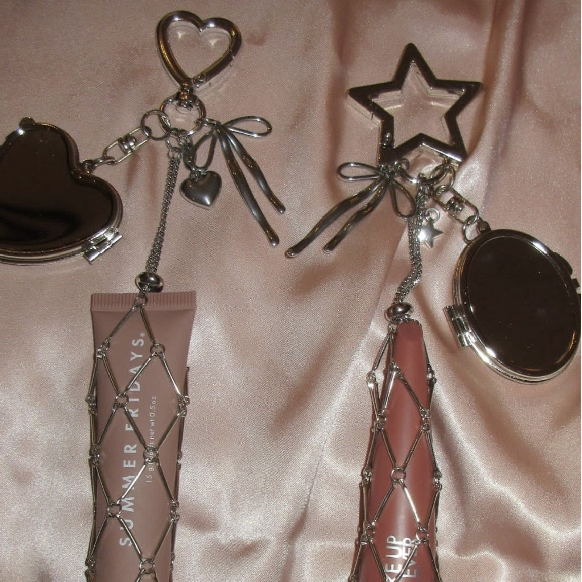 Mirror ✧ Bag Charm with lip balm holder and heart mirror