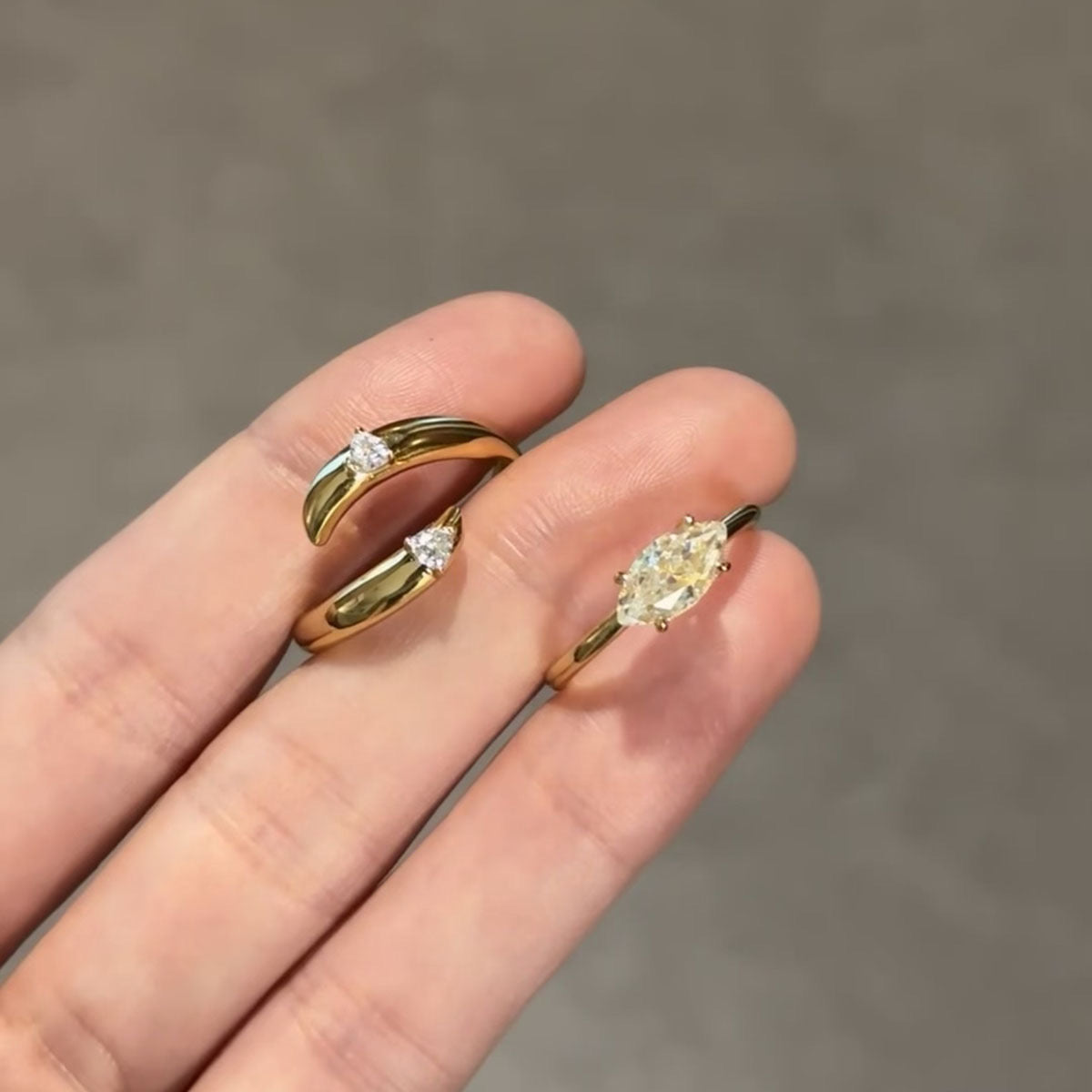 Satellite ✧ Zircon Gold-Plated Ring Set
