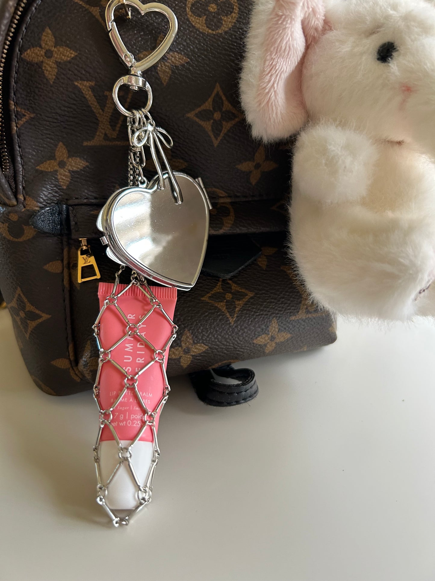 Mirror ✧ Bag Charm with lip balm holder and heart mirror