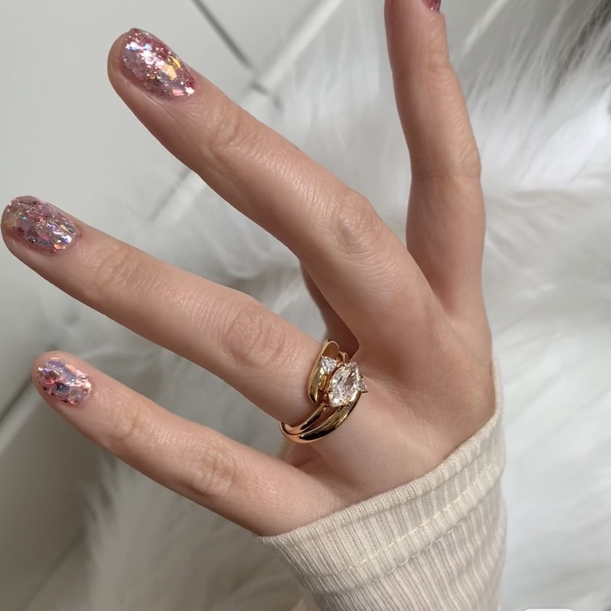 Satellite ✧ Zircon Gold-Plated Ring Set