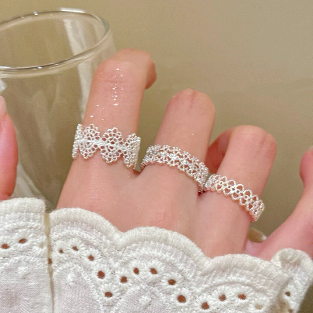 Lace ✧ Silver Tone Open Ring
