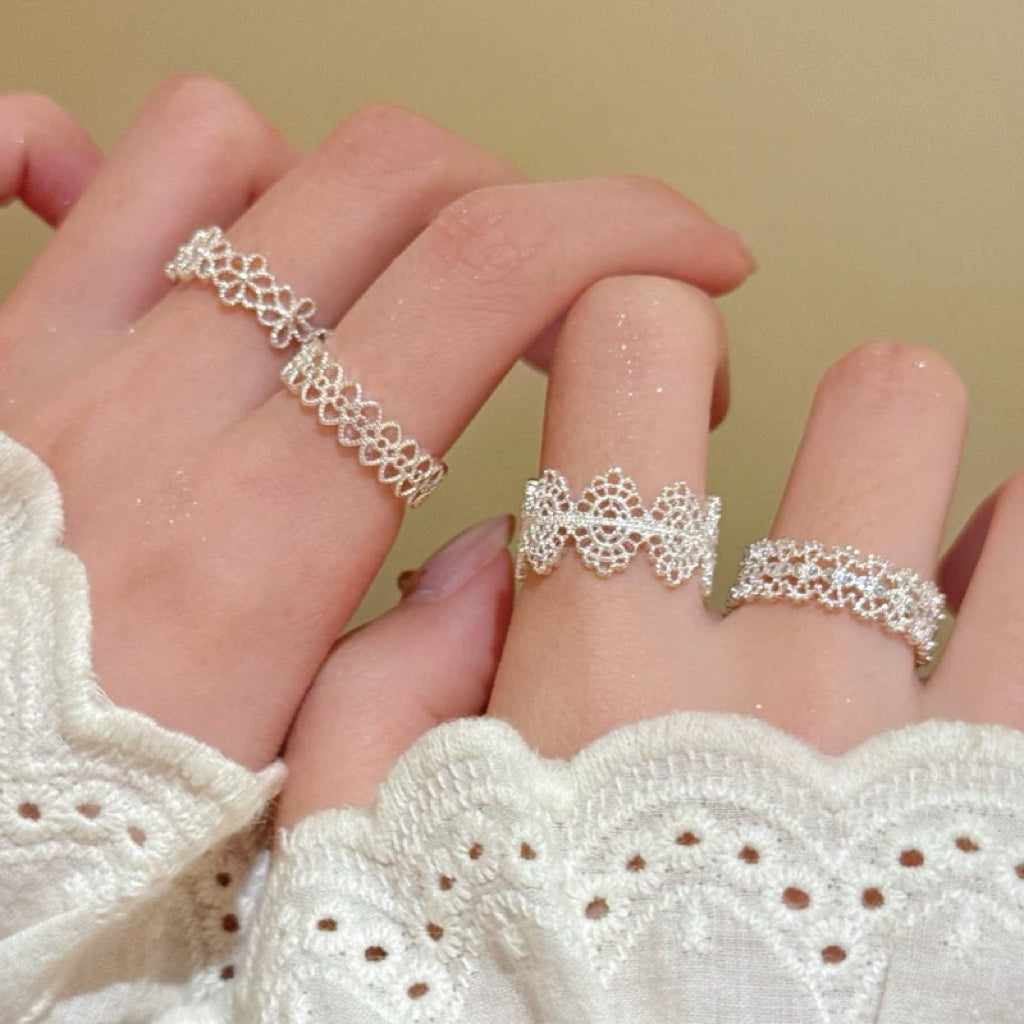 Lace ✧ Silver Tone Open Ring