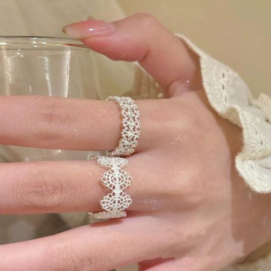 Lace ✧ Silver Tone Open Ring
