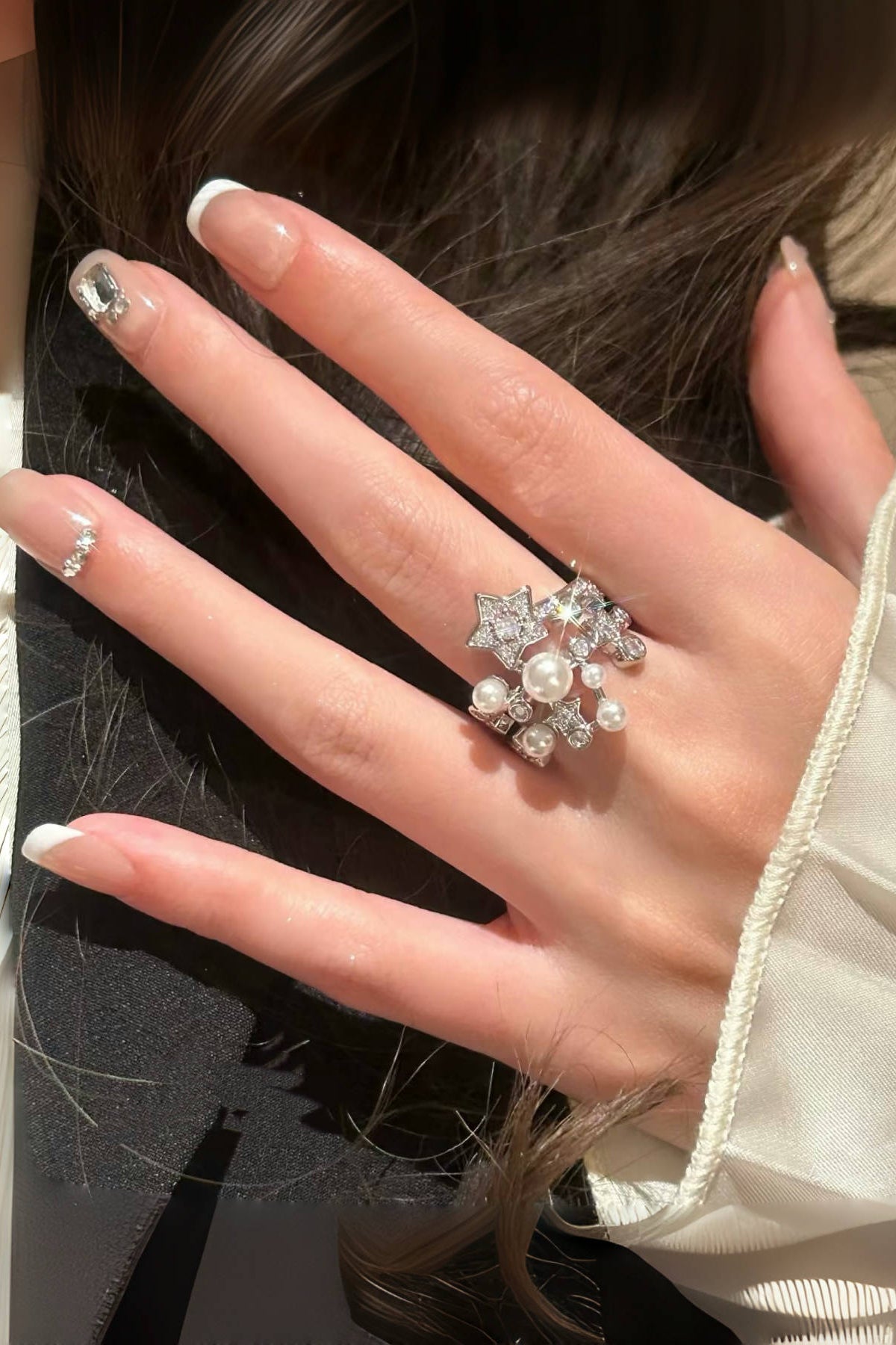 Comet ✧ Pearl Open Ring