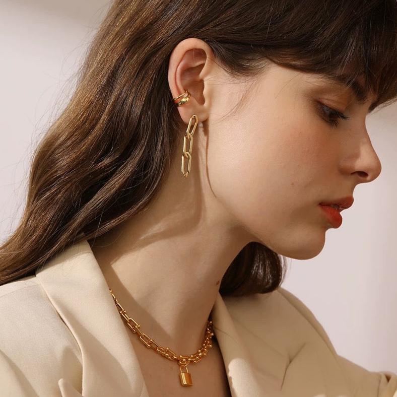 Iris ✧ Silver/Gold-Plated Chain Earrings