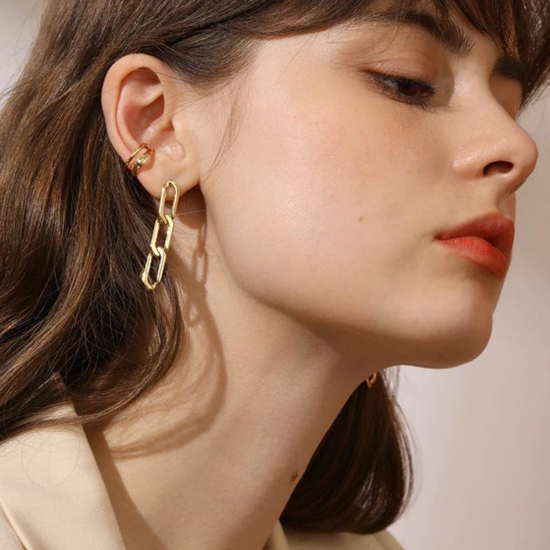 Iris ✧ Silver/Gold-Plated Chain Earrings