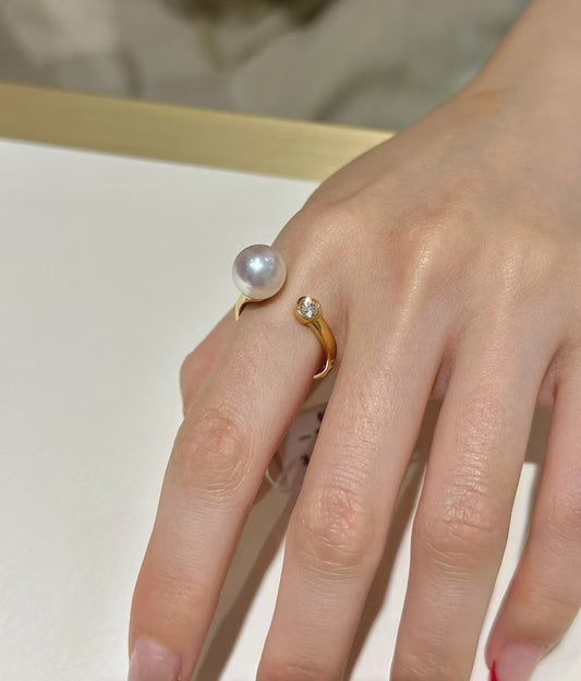 Gentle ✧ Freshwater Pearl Open Silver Ring