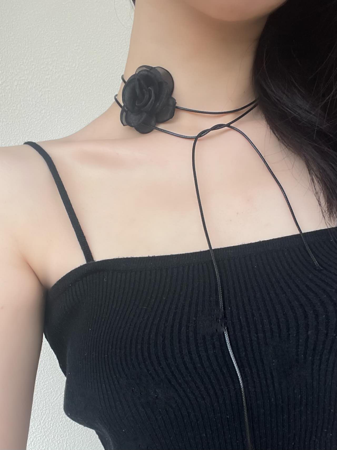 Rose Wind ✧ Satin/Mesh Faux Leather Choker