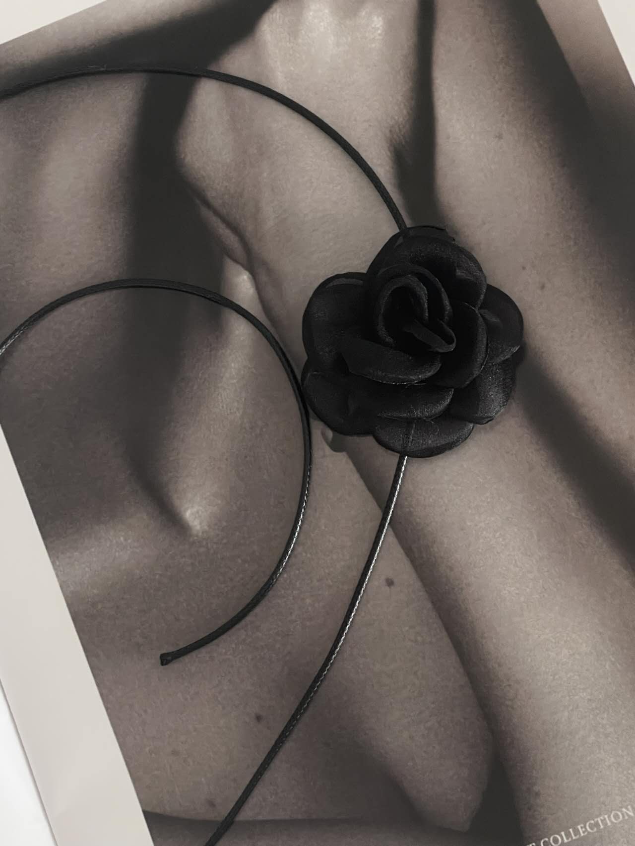 Rose Wind ✧ Satin/Mesh Faux Leather Choker